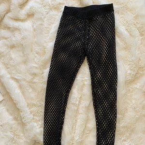 Black fishnet mesh leggings/pants
